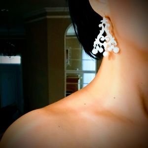 Silver and Natural Pearls Chandelier Earrings